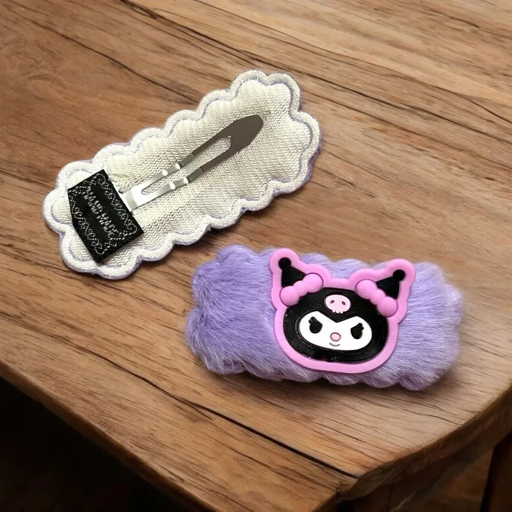 ⭐️3/$25⭐️ Kuromi Purple Furry Hair Clips Set Of 2